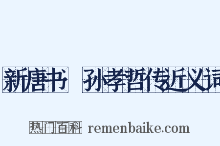 新唐书·孙孝哲传近义词是什么意思的图片